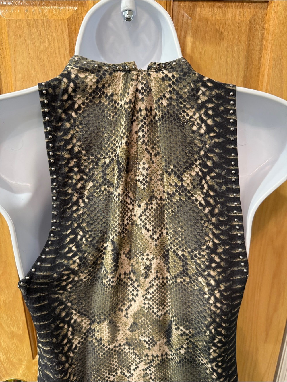 Haute Hippie Snake-Print Halter Midi Dress - Black & Brown - Picture 6 of 9
